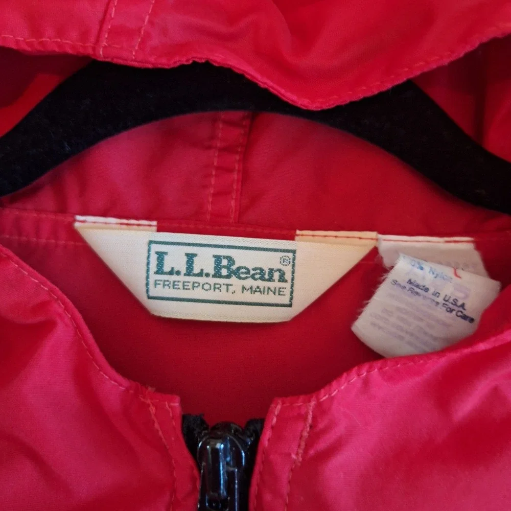 VTG‎ L.L. Bean Anorak Nylon Pullover Windbreaker Jacket Mens LT Red Hiking Camp